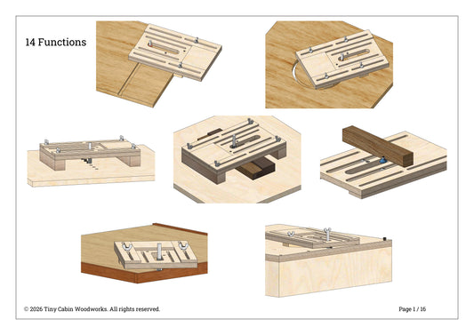 14-in-1 Multi-Function Trim Router Base & Guide System (54-Page Premium 3D Plans / Metric & Imperial)
