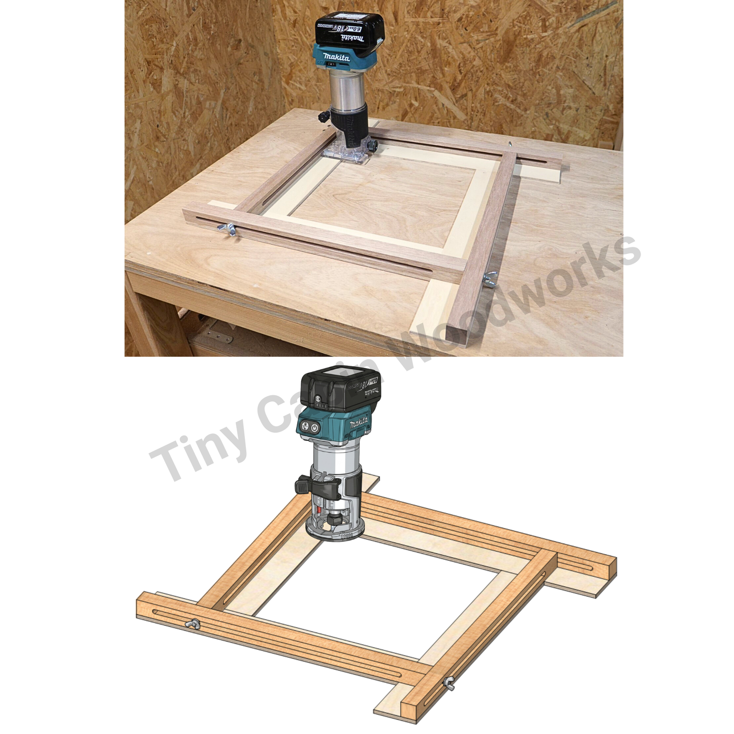 Adjustable Router Template Jig Plans - Metric & Imperial Bundle (20-Page 3D PDF Guide)