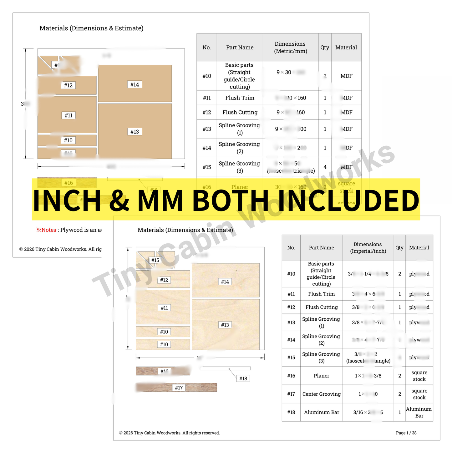 14-in-1 Multifunktions-Oberfräsen-Basis & Führungssystem-Paket für metrische und imperiale Maße (54-seitiger 3D-PDF-Leitfaden)