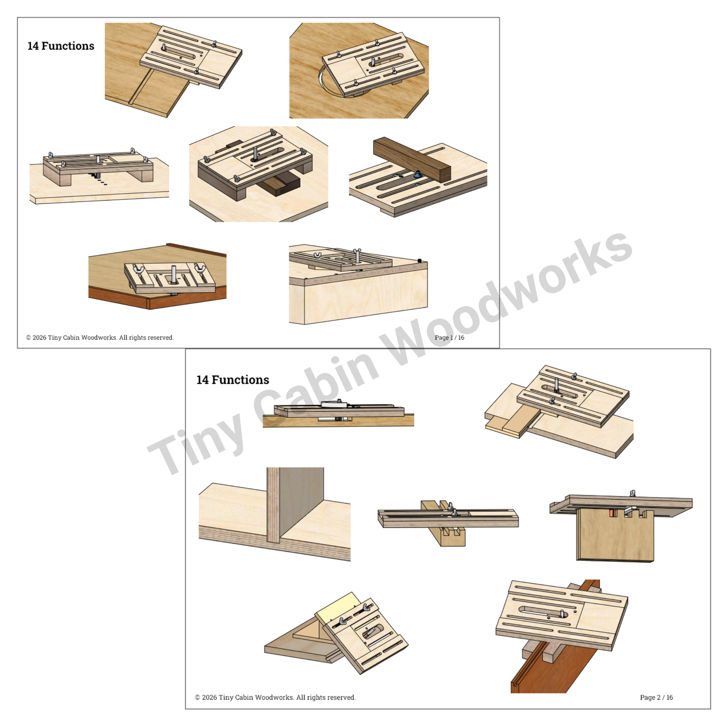 14-in-1 Multifunktions-Oberfräsen-Basis & Führungssystem-Paket für metrische und imperiale Maße (54-seitiger 3D-PDF-Leitfaden)