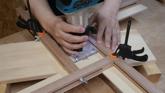 可動式トリマーテンプレート治具 製作図面（ミリ・インチ PDFプラン）