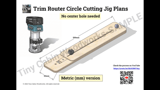 Trim Router Circle Cutting Jig Plans-No Center Hole-Metric & Imperial Bundle (20-Page 3D PDF Guide)