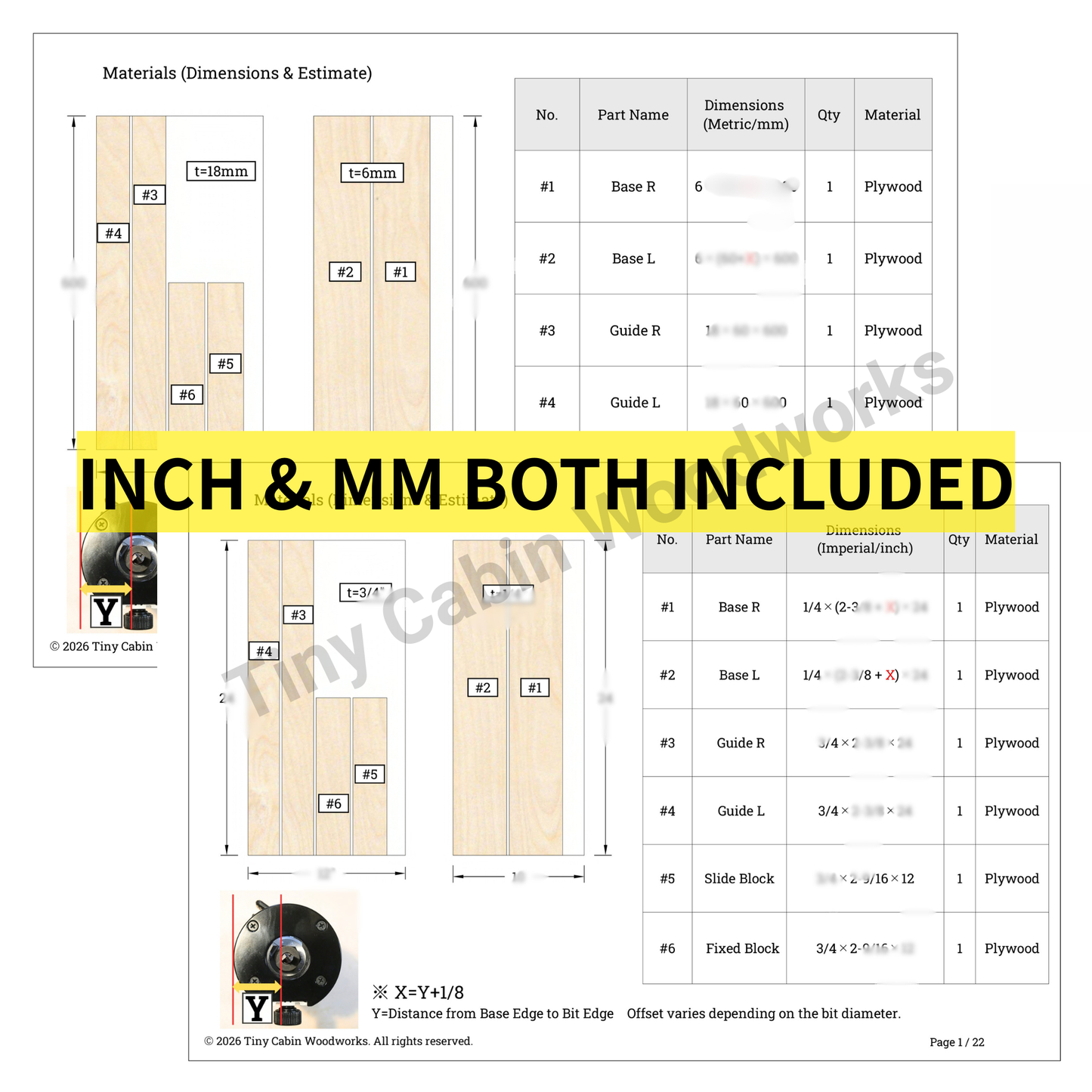 Adjustable Dado Jig Plans - Metric & Imperial Bundle (22-Page 3D PDF Guide)