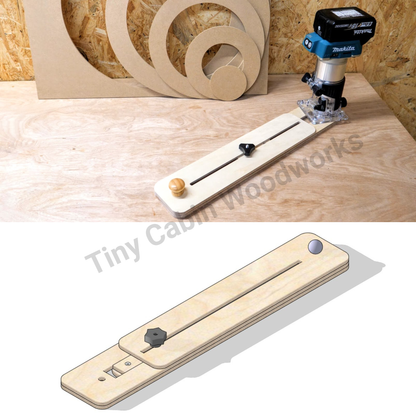 Circle Cutting Jig Plans for Trim Routers (No Center Hole)-Metric & Imperial Bundle (20-Page 3D PDF Guide)