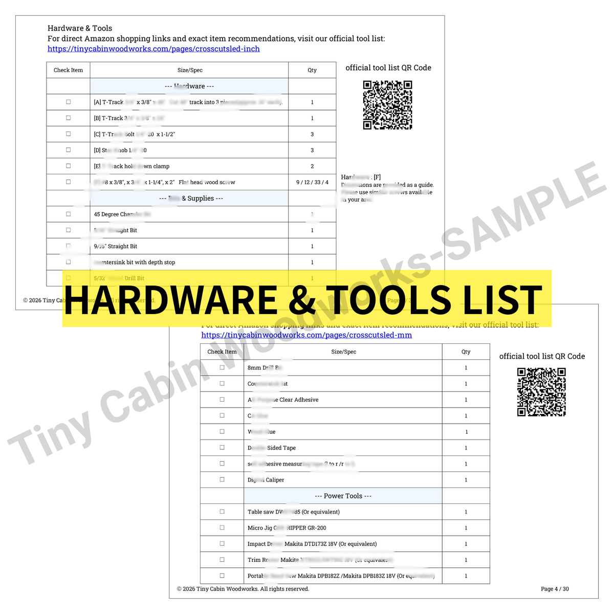 Cross-Cut Sled Plans for DeWalt DWE7485 ＆ Compact Table Saws - 3D PDF (Metric & Imperial Bundle)