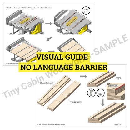 Cross-Cut Sled Plans for DeWalt DWE7485 ＆ Compact Table Saws - 3D PDF (Metric & Imperial Bundle)