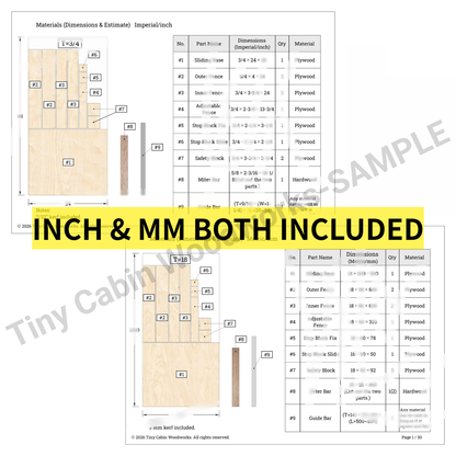Cross-Cut Sled Plans for DeWalt DWE7485 ＆ Compact Table Saws - 3D PDF (Metric & Imperial Bundle)