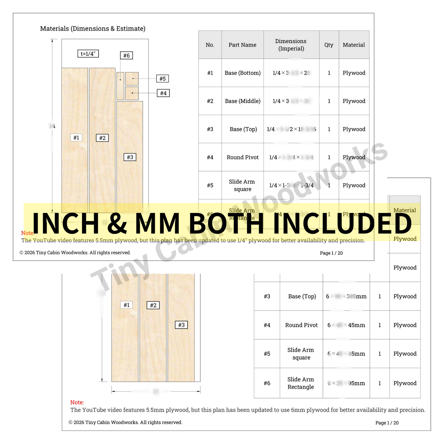 Trim Router Circle Cutting Jig Plans-No Center Hole-Metric & Imperial Bundle (20-Page 3D PDF Guide)