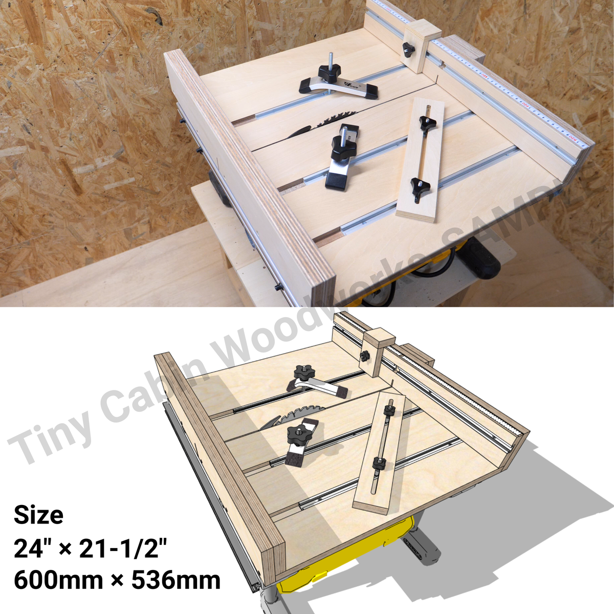 Cross-Cut Sled Plans for DeWalt DWE7485 ＆ Compact Table Saws - 3D PDF (Metric & Imperial Bundle)