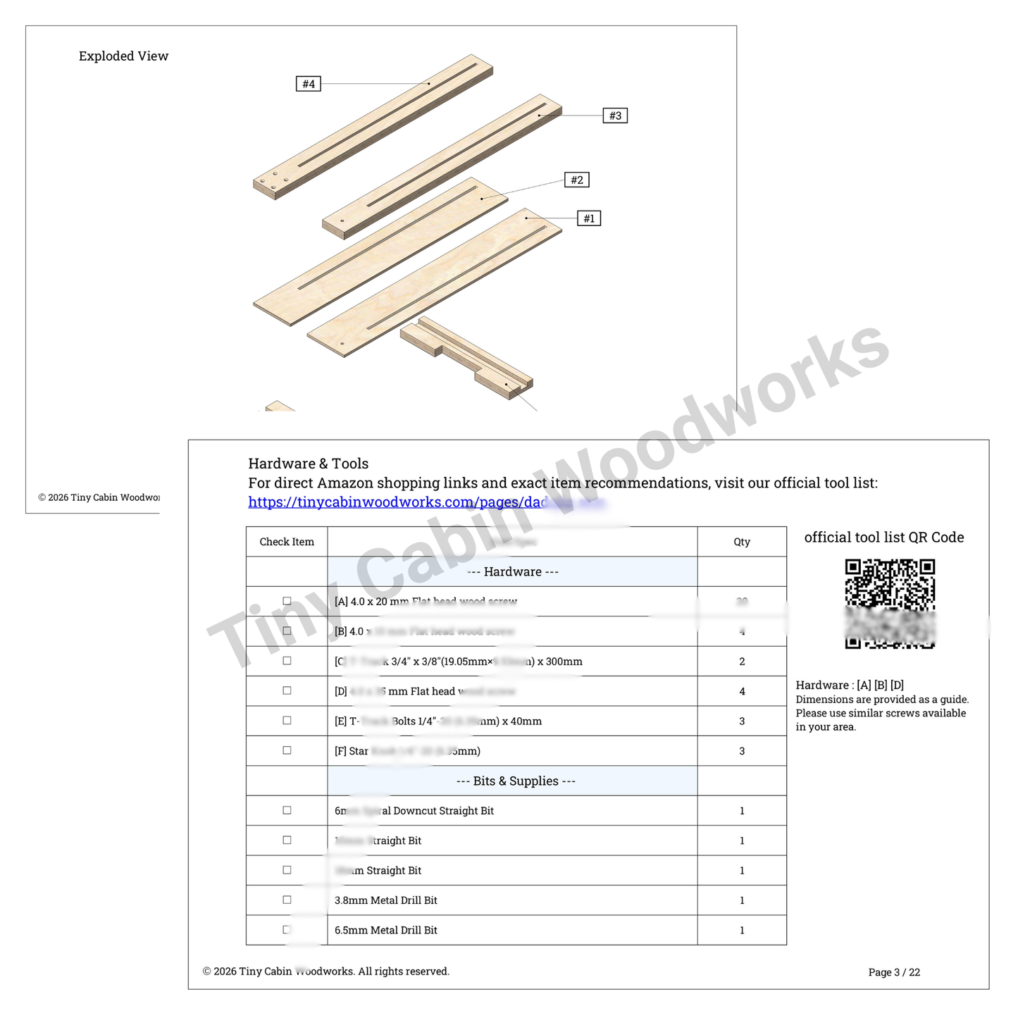 Adjustable Dado Jig Plans - Metric & Imperial Bundle (22-Page 3D PDF Guide)