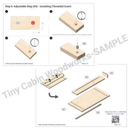 2-in-1 Taper & Straight Line Ripping Jig Plans for DeWalt DWE7485 & Compact Saws-3D PDF (Metric & Imperial)