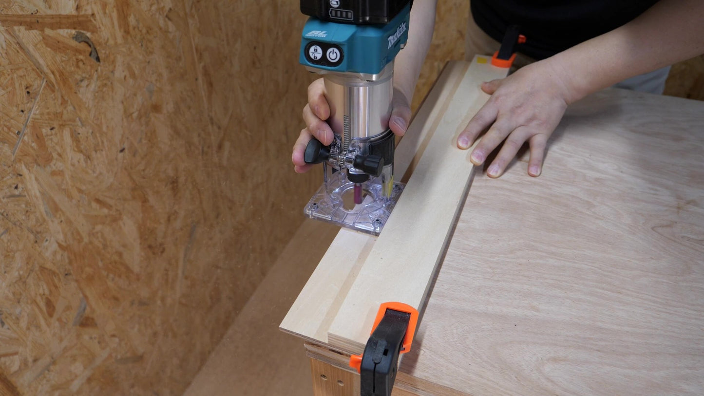 トリマー用「可変式」溝加工治具の作り方 （ミリ＆インチ表記 / 詳細なPDFガイド）