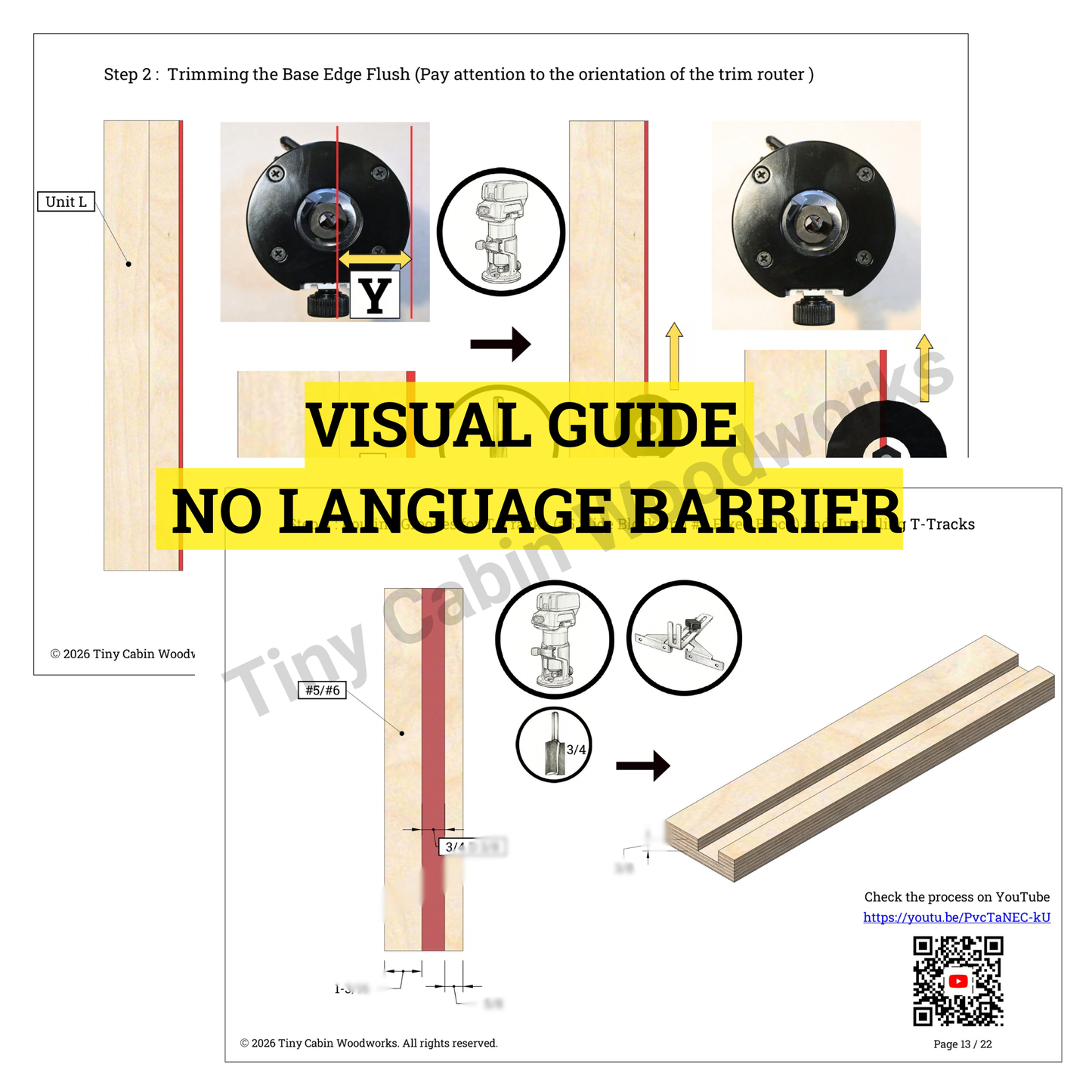 Adjustable Dado Jig Plans - Metric & Imperial Bundle (22-Page 3D PDF Guide)