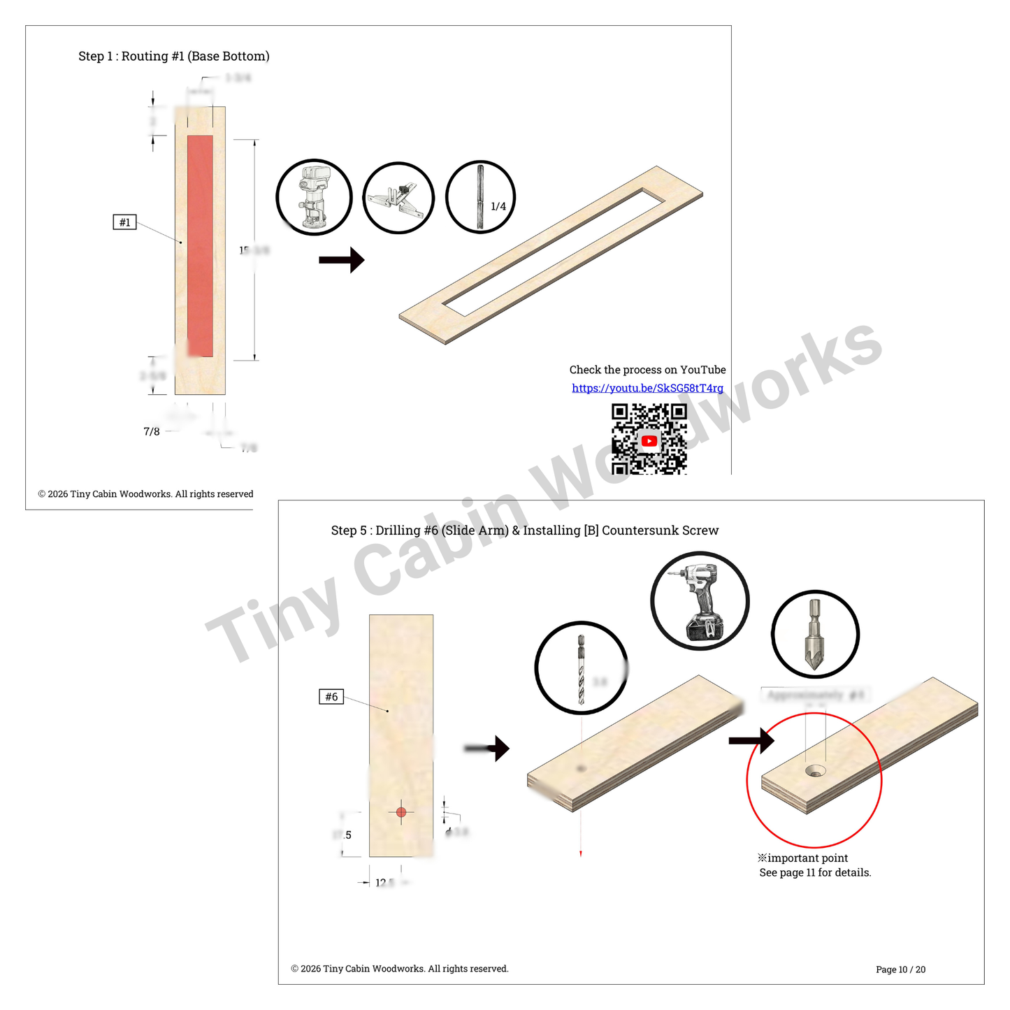 Trim Router Circle Cutting Jig Plans-No Center Hole-Metric & Imperial Bundle (20-Page 3D PDF Guide)
