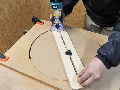 Circle Cutting Jig Plans for Trim Routers (No Center Hole)-Metric & Imperial Bundle (20-Page 3D PDF Guide)