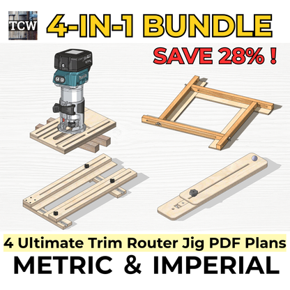 4-in-1 Ultimate Trim Router Jig Plans Bundle - Metric & Imperial 3D PDF