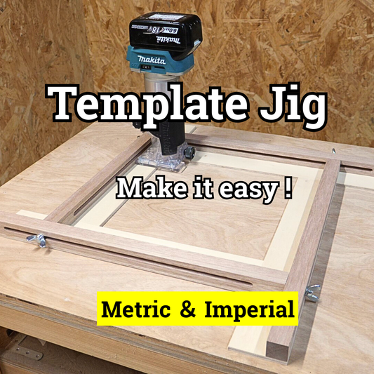 可動式トリマーテンプレート治具 製作図面（ミリ・インチ PDFプラン）