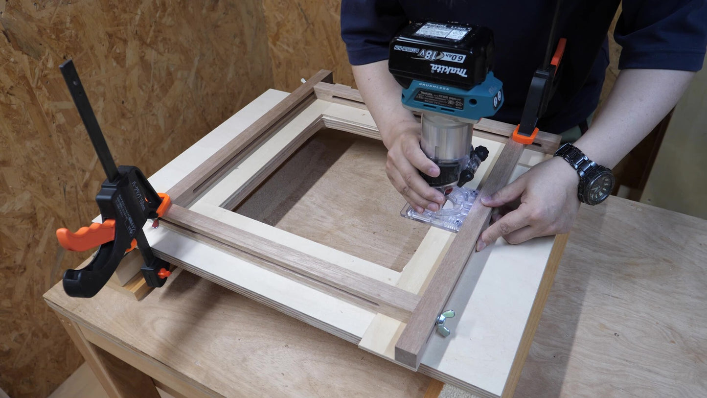 可動式トリマーテンプレート治具 製作図面（ミリ・インチ PDFプラン）