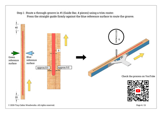 Adjustable Router Template Jig Plans - Metric & Imperial Bundle (21-Page 3D PDF Guide)